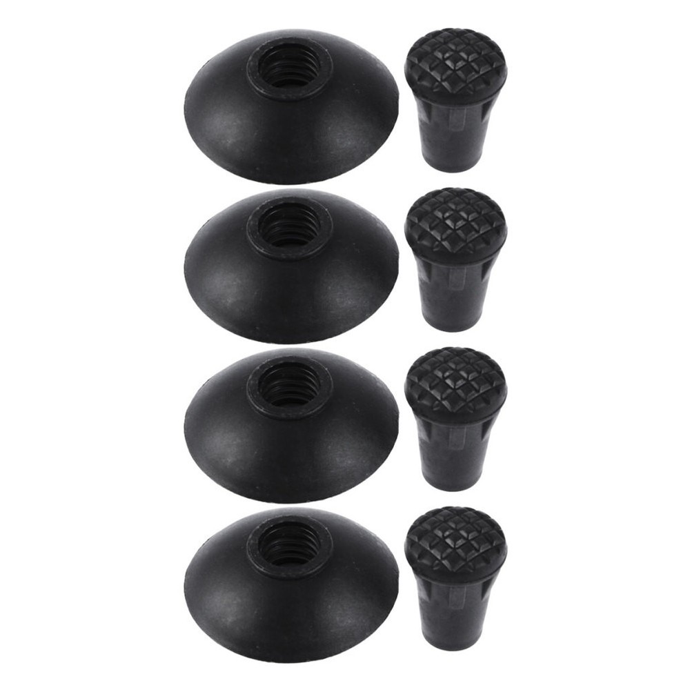 4 Pairs Reusable Walking Cover Tips Black Durable Crutch Pole Anti Skid Covers