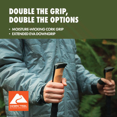 Ozark Trail Aluminum Folding Quick Lock Trekking Poles with Cork Grip, 2 Count