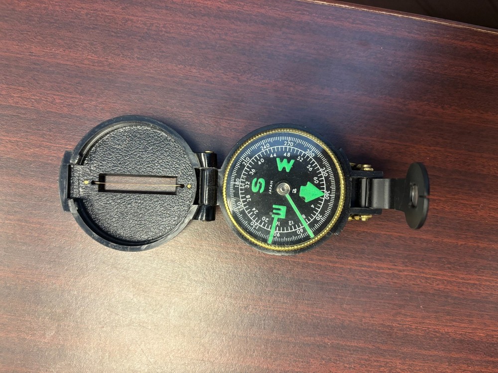 Vintage Working LENSATIC Engineer Compass – Made in Japan – Includes OG Box