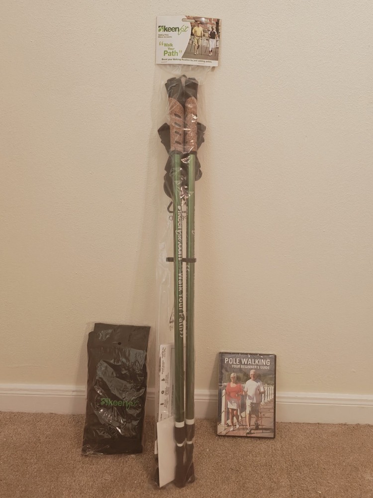 New Keenfit GREEN 2-Piece Fitness Exercise Assisting Walking Poles BRAND NEW