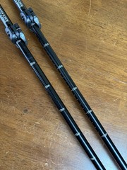 Outdoor Black Adjustable Hiking Trekking Poles Pair 110–135cm w/ Straps
