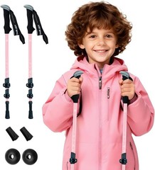 Hiking Trekking Poles Kids 2 Pack Anti Shock Adjustable Collapsible Hiking Poles