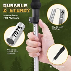 Lightweight Aluminum Collapsible Trekking Pole for Hiking (1 Pack)