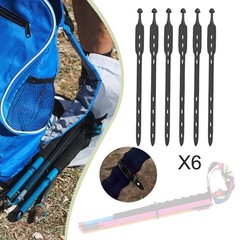 6Pcs Pole Strap Hiking Pole Fasteners Portable Flexible Adjustable Holes for