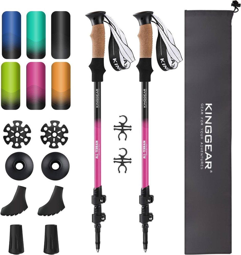 Lightweight 7075 Aluminum Nordic Walking Stick, 2pc Hiking Poles
