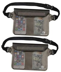 Freegrace Waterproof Pouches with Waist Strap / Pouch Case Bundle Set- Gray