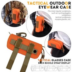 bvya Tactical Molle Sunglasses Case Anti-Shock Semi-hard Clamshell Extra Orange