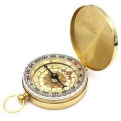 Golden Brass Pocket Compass – Portable Navigation Tool for Hiking & Camping