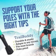Walking Stick Tips Pack Of 6 Replacement Rubber Cane Tips Fit Most Trekking & Hi