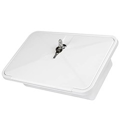 RV Exterior Shower Box Kit with Lock for Outside, Outdoor Non-Metallic RV white
