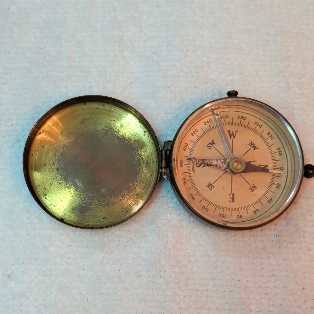 Vintage German Brass Pocket Compass