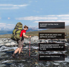 Bastones trekking plegables 2 unidades aluminio con cierre rápido y accesorios 4