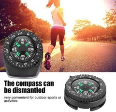 2Pcs Slip-On Watch Band Compass, Black Mini Watch Strap Button Compass, Remov…