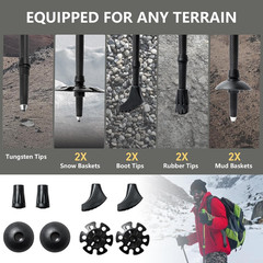 Carbon Fiber Trekking Poles Collapsible Hiking Poles Lightweight Walking Sticks