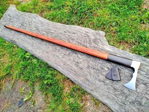 Walking Stick AXE | ROSE Wood Handle, Carbon Steel | Best Gift For Grand Parents