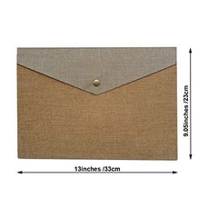 Durable File Folder Document Holder Portfolio Envelope Felt A4 Beige and Brown