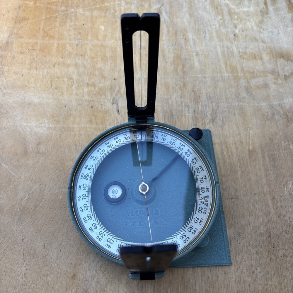 Vintage Leupold Forester Compass w/ Leather Case Portland Ore