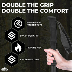 Trekking Poles – Carbon Fiber Walking or Hiking Sticks with Quick Adjustable Loc
