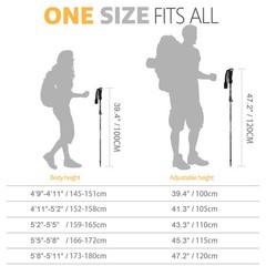 Covacure Hiking Poles Collapsible Trekking Poles – Aluminum Alloy 7075 Walking S