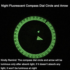 Military Compass Metal Lensatic Compass with Inclinometer, Night Fluorescent, Im