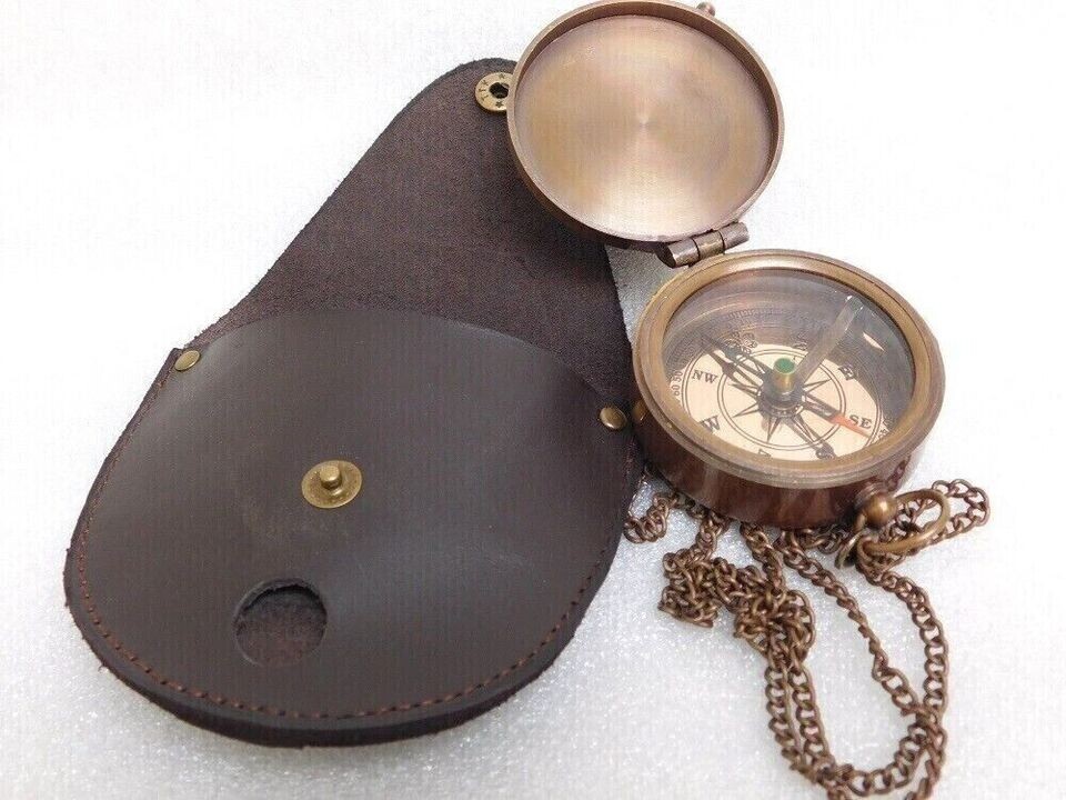Antique Brass Compass Custom Engraved Compass Vintage Gift For Christmas