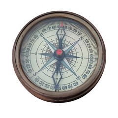 Engraved Antique Brass Poem Compass with Leather Case, Birthday Gift for Kids