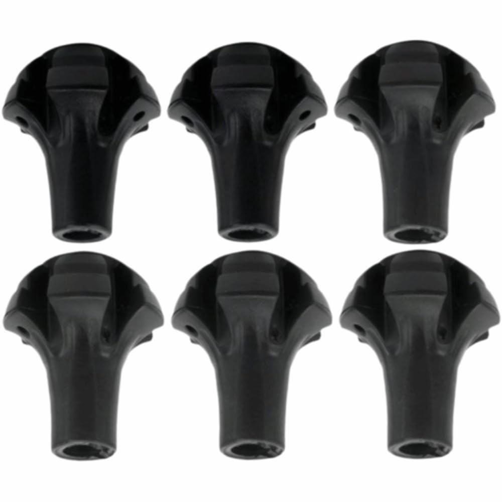 6 PCS Black Hiking Trekking Pole Tip PVC Walking Stick End Cap Protector