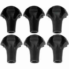 6 PCS Black Hiking Trekking Pole Tip PVC Walking Stick End Cap Protector