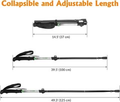 Travel Folding Trekking Hiking Pole with Carrying Case,Collapsible Cane Adjus…