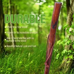 55 in Rustic Wood Walking Stick, Traditional Style Handle, for Men & Women