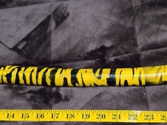 47″ Hand Crafted Wooden Walking Stick/Staff-(BUMBLEBEE DESIGN) w YELLOW/BLK TOP
