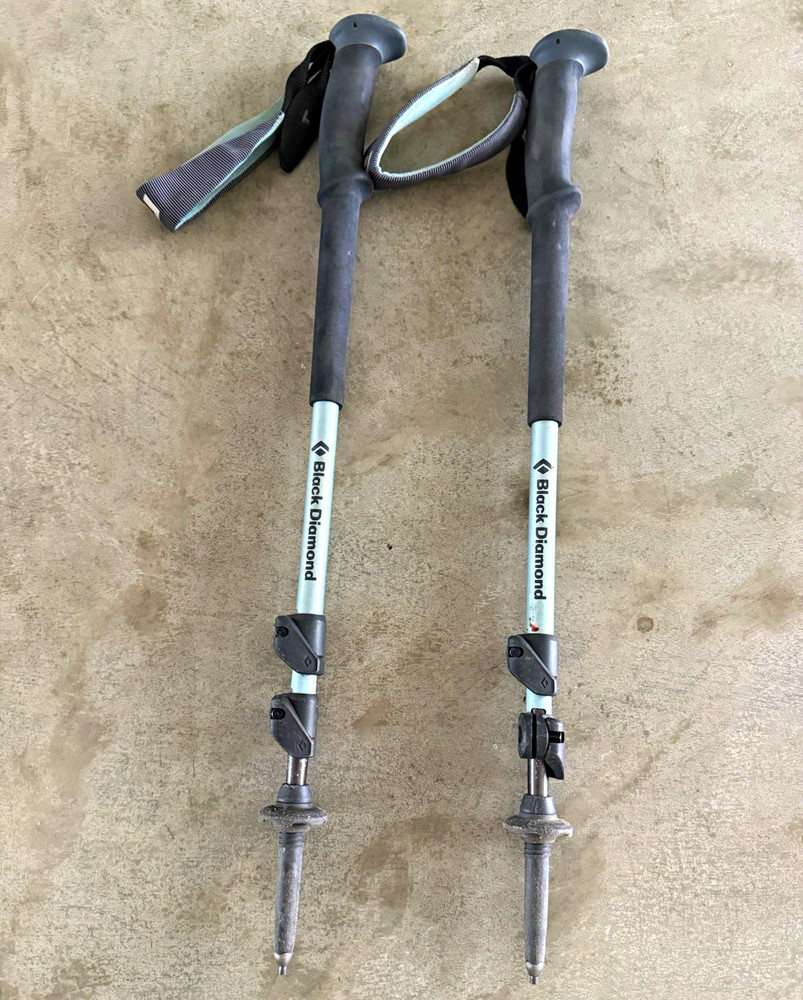Black Diamond Hiking Trekking Poles Pair Black/Silver Adjustable Lever Lock