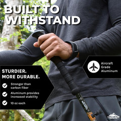 Lightweight Aircraft-Grade Aluminum Trekking Poles with Extended down Grip plus
