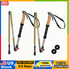 Ozark Trail Aluminum Folding Quick Lock Trekking Poles with Cork Grip, 2 Count