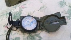 1977 U.S. Cammenga Phosphorescent Military Compass Model 27 With Pouch