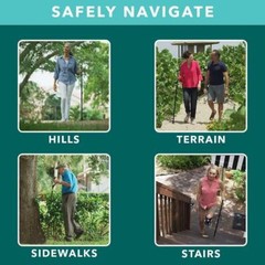 Retractable Straight Posture Cane Walking Stick Camping Travel Trekking Pole USA