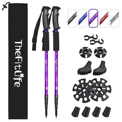 TheFitLife Nordic Walking Trekking Poles – 2 Sticks with Anti-Shock and Quick Lo