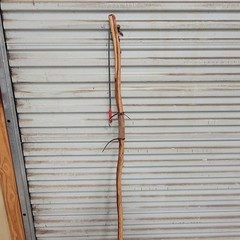 CUSTOM CEDAR STICKS TREK HIKE CAMP PARACORD OR LEATHER WRAP OR LANYARD+COMPASS