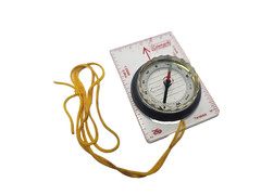 Vintage Coleman Baseplate Map Compass Lightweight Hiking Yellow Lanyard Taiwan
