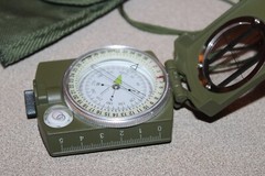 Military Lensatic Prismatic Compass with Pouch Hiking Scout Army Geology Camping