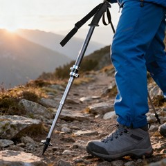 4Pcs Durable PVC Trekking Pole Handle Grip Set with Wrist Strap for Hiking