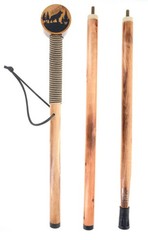 55″/3Pc Detachable Pine Wood Hiking Stick (Wolf Design)