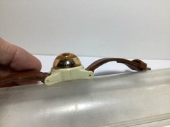 VINTAGE 1950’s ERA CELLULOID WRISTBAND COMPASS LEATHER BAND WORKS W/ORIG CASE