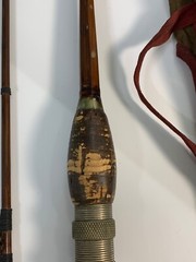Vintage Heddons? Tonkin Cane? 2 pc. Bamboo Fly, Trout Fishing Rod w/ Pouch