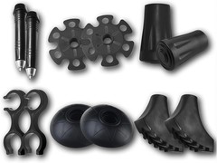 12-Piece Rubber & Tip Replacement Set for Trekking & Hiking Poles