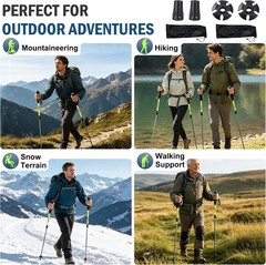 Collapsible Trekking Poles Hiking Lightweight Folding Hiking Poles W/ Flip Lock