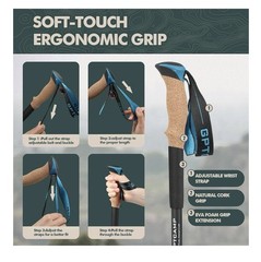 GPTCAMP Walking Sticks,Trekking Poles Collapsible Hiking Poles,Lightweight Foldi
