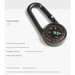 FOR For compass Keychain Clip with Carabiner Temperature Resistant Metal Build