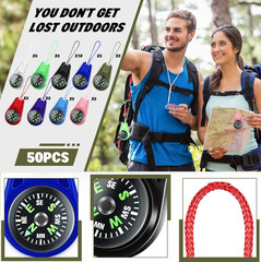 Compass for Kids Hiking and Survival Small Mini Pocket Compasses Keychain Lanyar