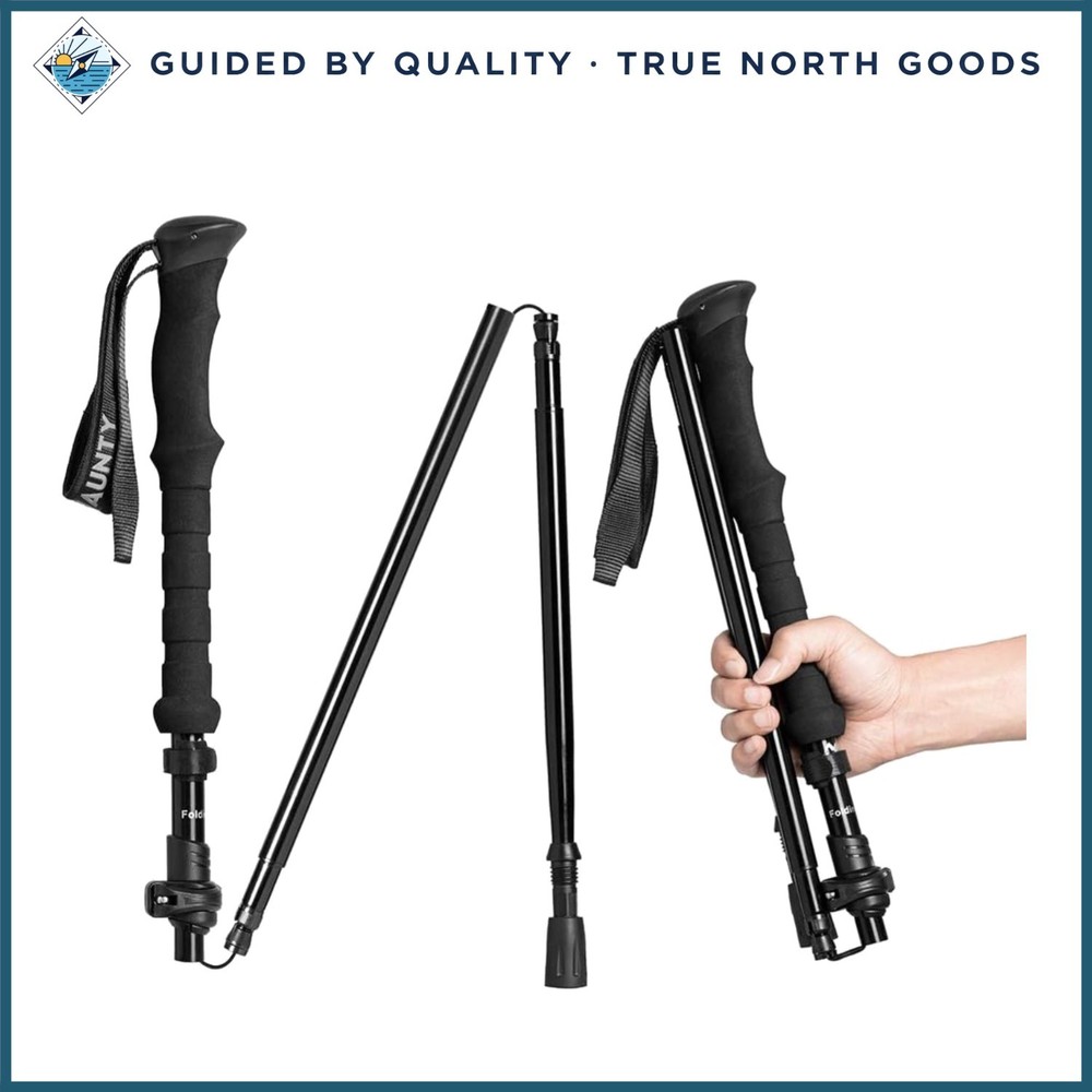 Collapsible Walking Cane for Hiking, Lightweight Travel Stick with EVA Foam Grip